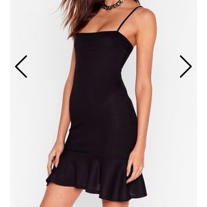 Nasty Gal black ribbed dress